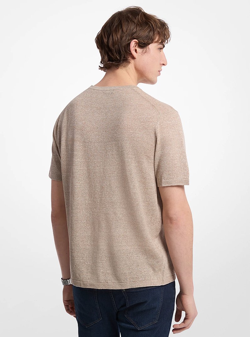 Linen and Cotton T-Shirt in CHESTNUT | Michael Kors