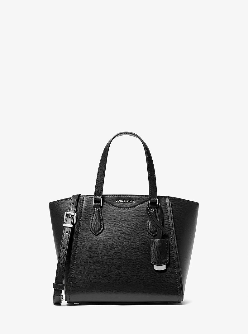 Taryn Small Leather Convertible Crossbody Bag in BLACK | Michael Kors
