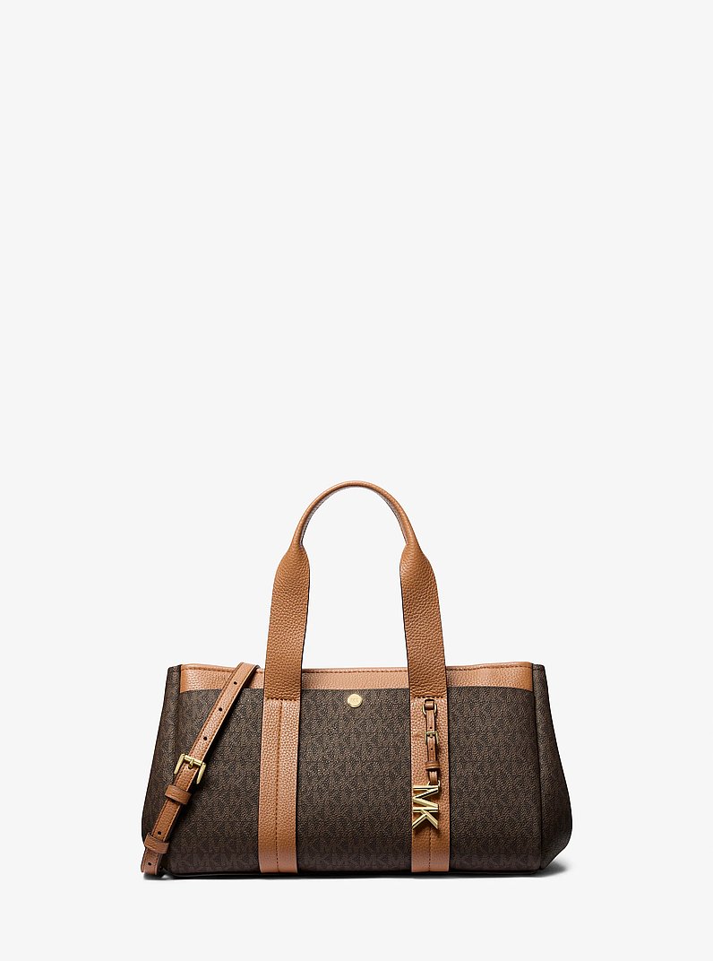 Romee Small Signature Logo Satchel in BRN/ACORN | Michael Kors