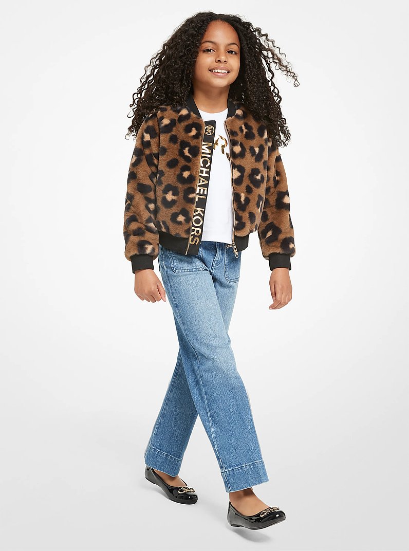 Leopard Print Faux Fur Jacket in CHEETAH | Michael Kors