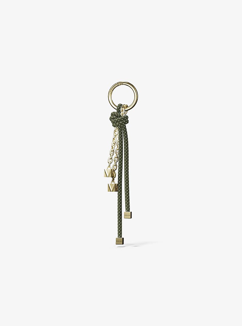 Gold-Tone and Speckled Cord Bag Charm in IVY | Michael Kors