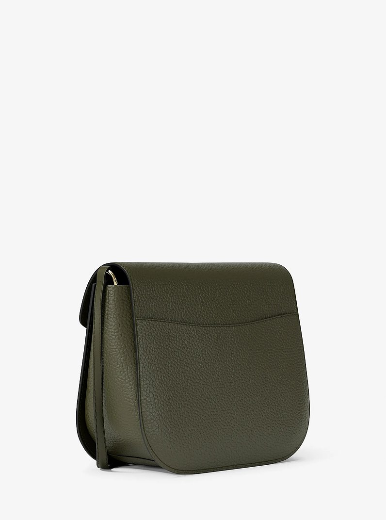 Petit sac &agrave; bandouli&egrave;re Emilia fa&ccedil;on sacoche en cuir grain&eacute; in LIERRE | Michael Kors