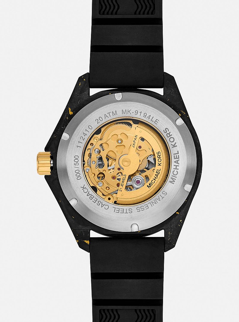 &Uuml;bergro&szlig;e Armbanduhr Maritime in zwei Farben in SCHWARZ/GOLDTON | Michael Kors