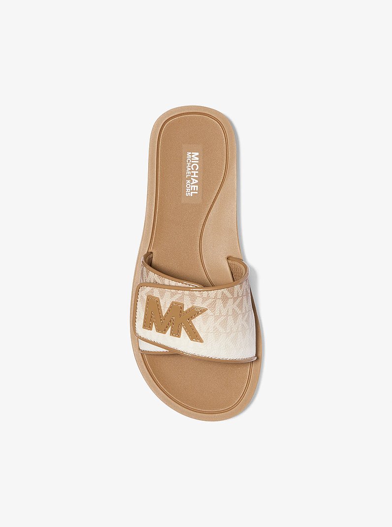 Palmer Ombr&eacute; Signature Logo Slide Sandal in HUSK | Michael Kors