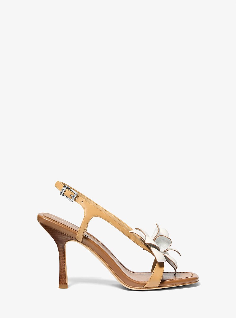 Jacie Leather Sandal in PEANUT | Michael Kors