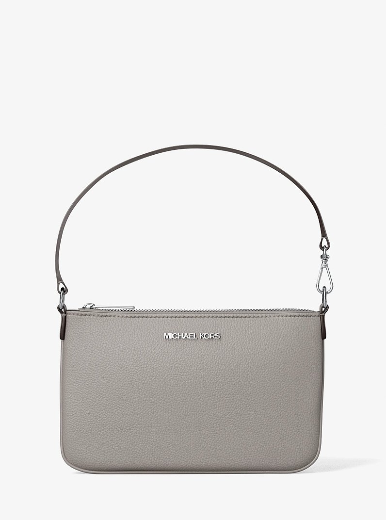 Petite pochette-bracelet Jet Set convertible en cuir grain&eacute; in GRIS PERLE | Michael Kors