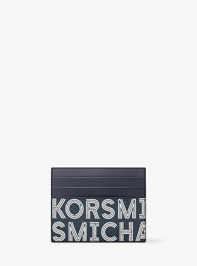 &Eacute;tui pour cartes Cooper &agrave; logo graphique in BLANC &Eacute;CLATANT | Michael Kors