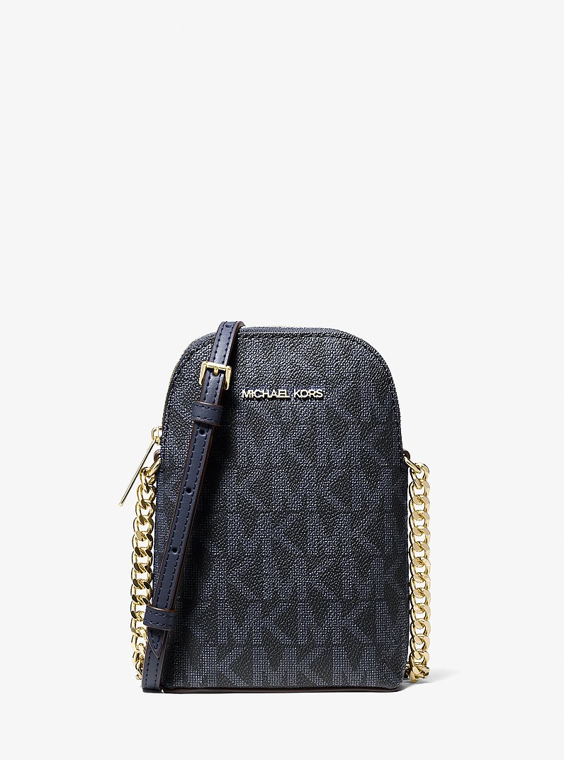 Petit sac &agrave; bandouli&egrave;re pour smartphone &agrave; logo Signature in BLEU AMIRAL | Michael Kors