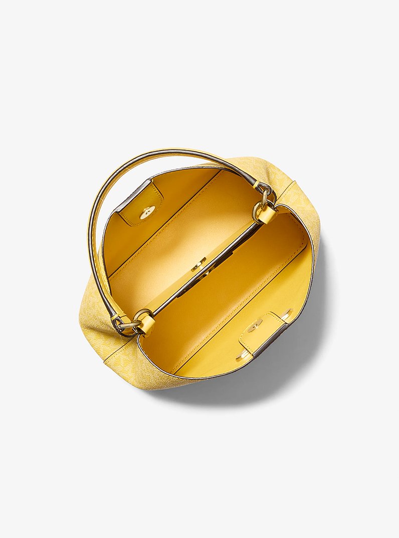 Pratt Small Signature Logo Shoulder Bag in DAISY YELLOW | Michael Kors