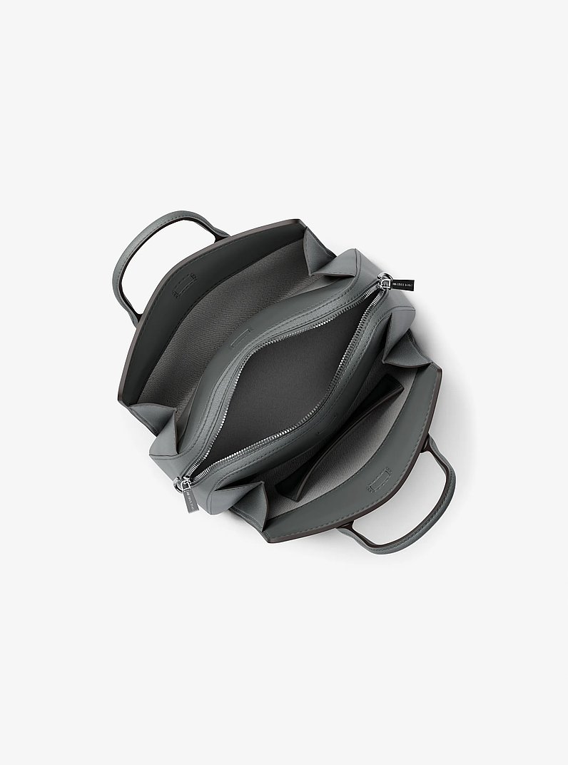 Laila Small Leather Satchel in STORM | Michael Kors