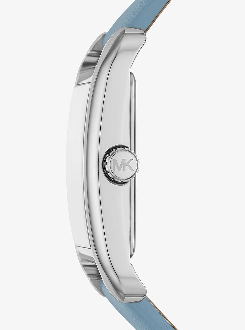 Petite Monroe Silver-Tone and Leather Watch in DENIM - Sale  display picture 2