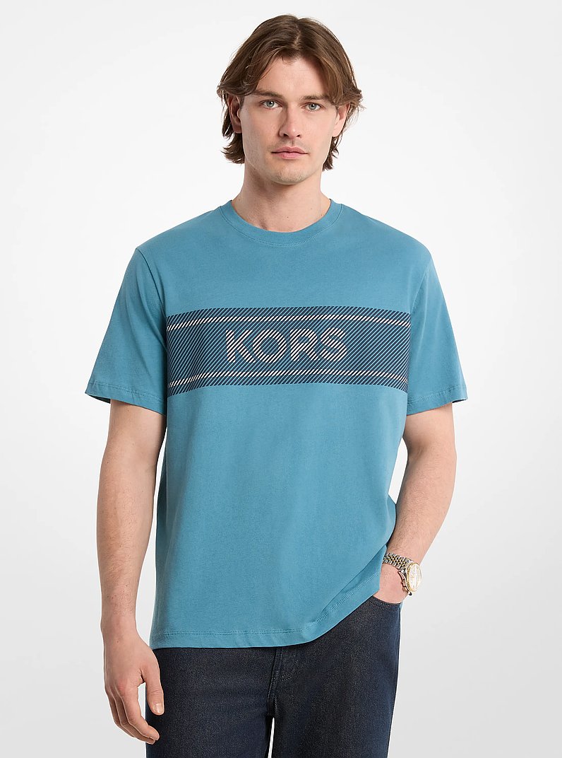 Cotton Jersey Logo T-Shirt in LIGHT LAGOON | Michael Kors
