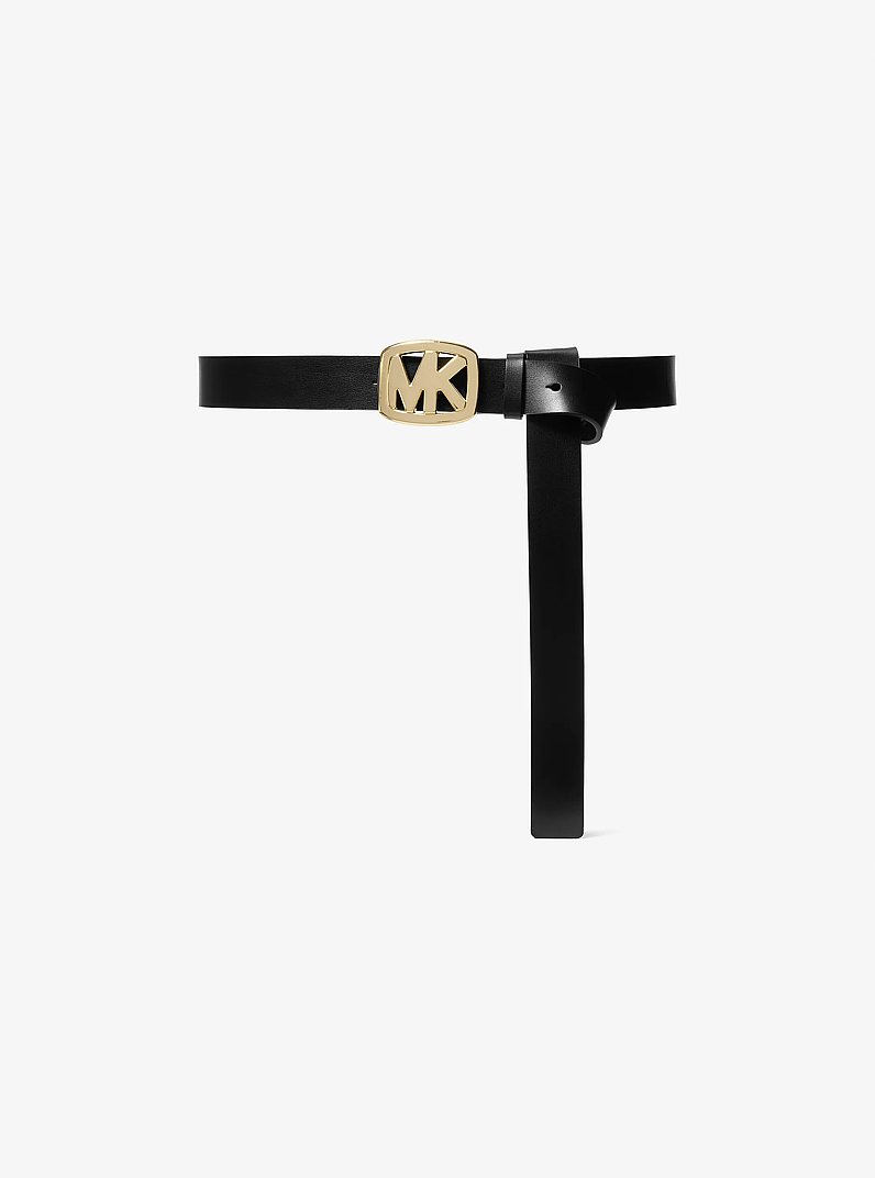 Ceinture en cuir &agrave; logo in NOIR | Michael Kors