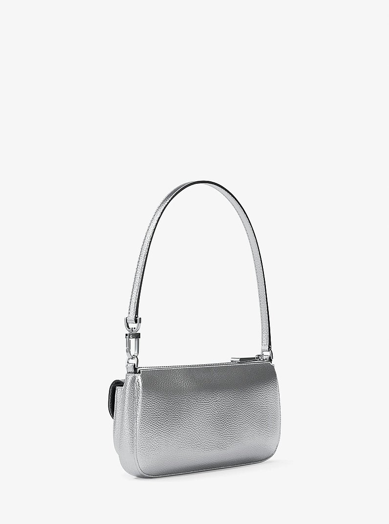 Poșetă Zoe mică din piele metalizată in ARGINTIU | Michael Kors