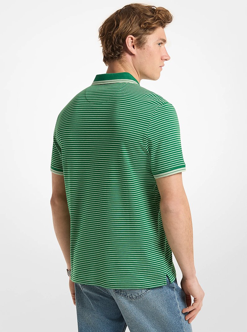 Greenwich Striped Cotton Polo Shirt in PALMETTO | Michael Kors