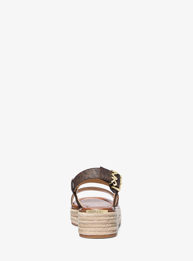 Lynn Signature Logo Platform Espadrille Sandal in BROWN | Michael Kors