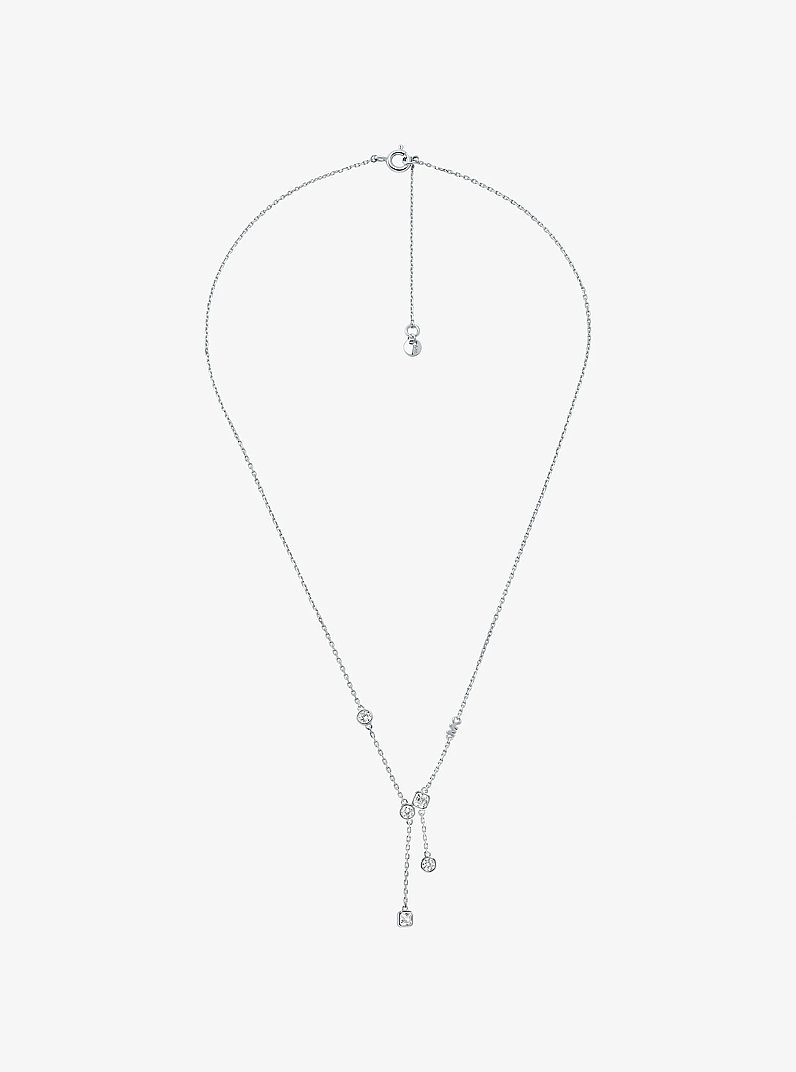 Precious Metal-Plated Sterling Silver Bezel Necklace in SILVER | Michael Kors