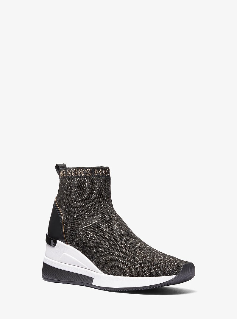 Skyler Metallic Stretch Knit Sock Sneaker