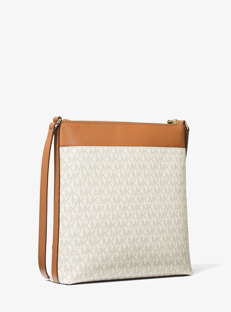 Jet Set Large Logo Crossbody Bag in VANILLA/ACORN | Michael Kors