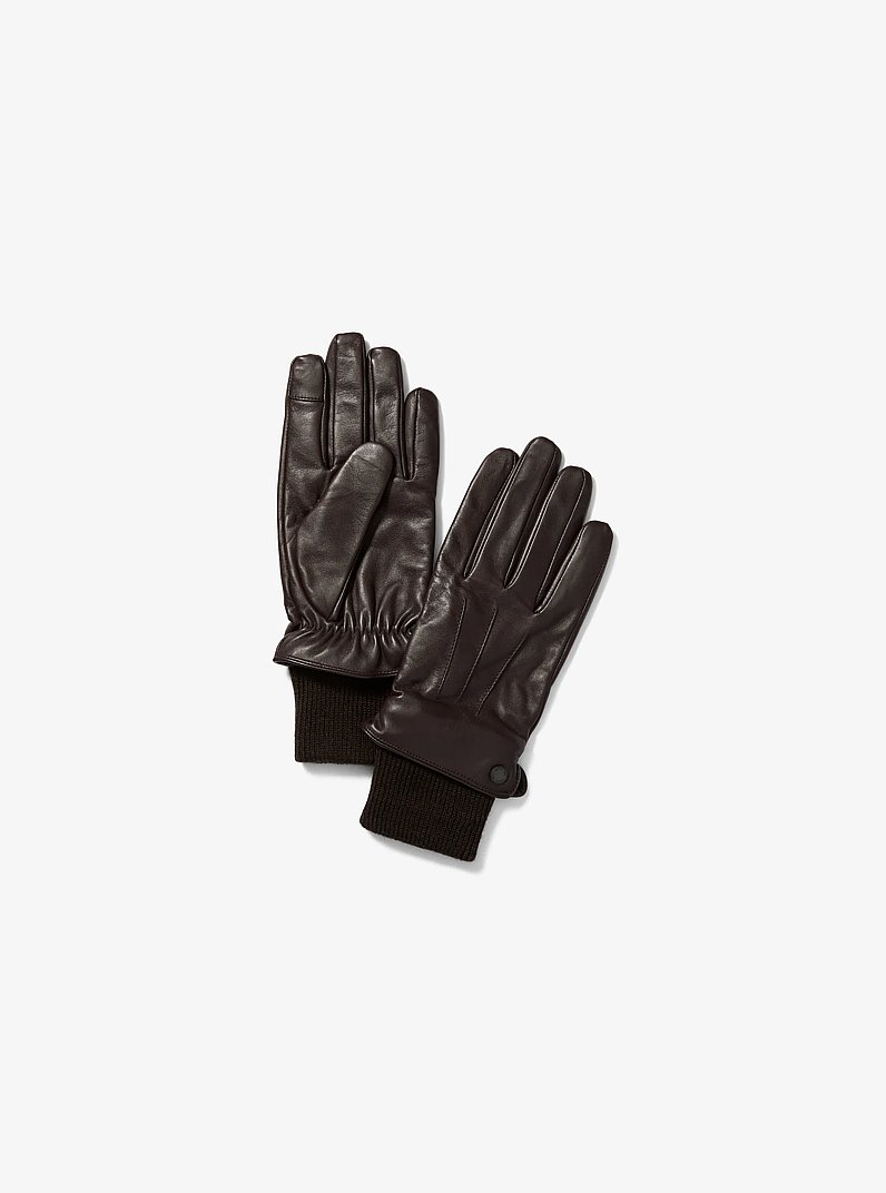 Gants en cuir in BRUN FONC&Eacute; | Michael Kors