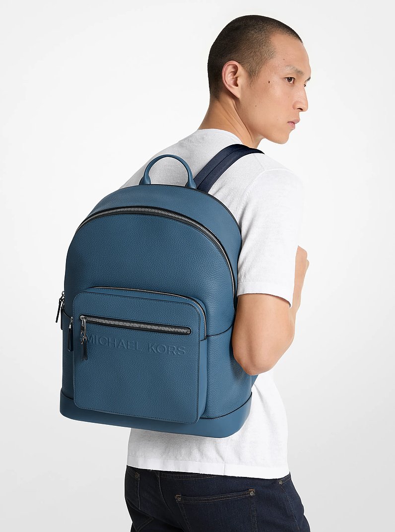 Hudson Leather Commuter Backpack in DK CHAMBRAY | Michael Kors