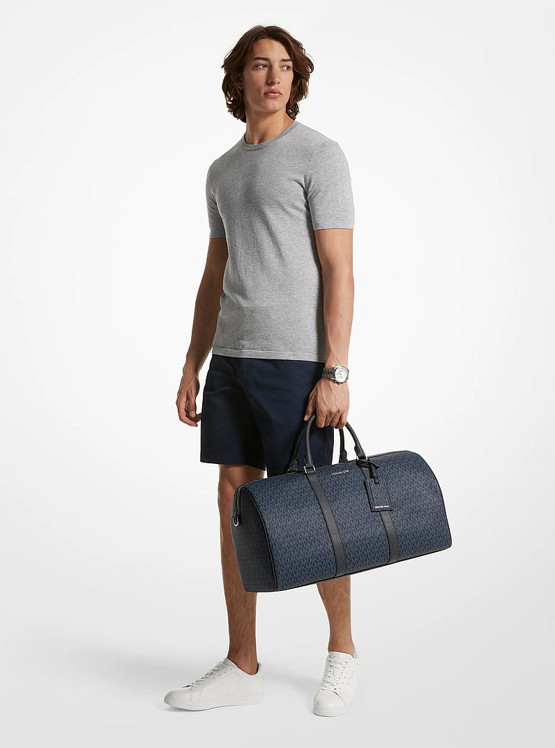 Cartera de fin de semana Harrison con logotipo in AZUL OSCURO/AZUL P&Aacute;LIDO | Michael Kors