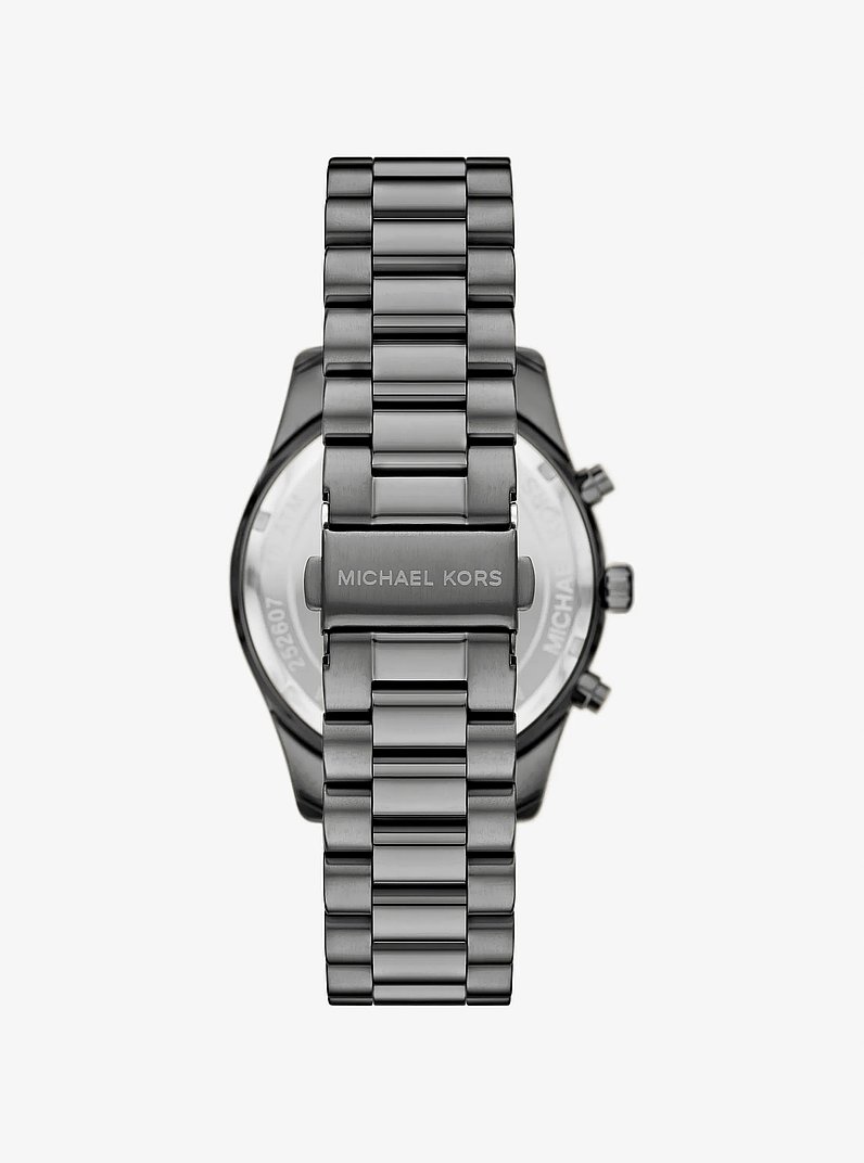 Oversized Lexington Gunmetal-Tone Watch in GUNMETAL | Michael Kors