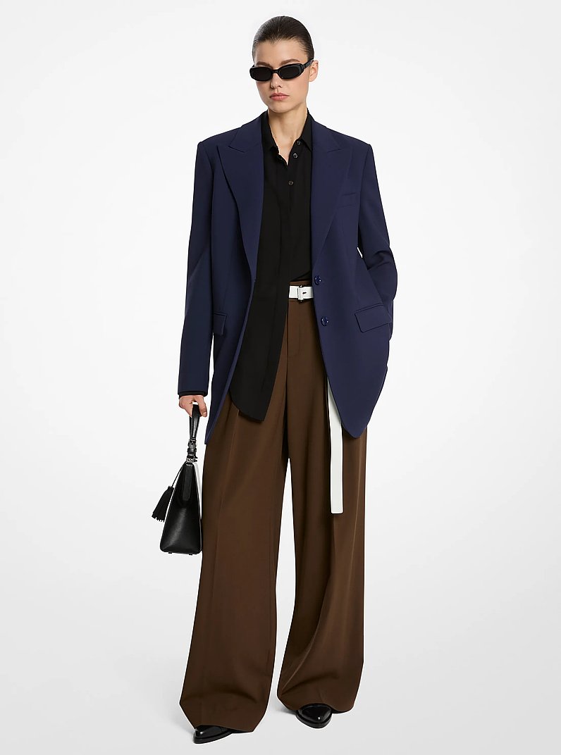 Blazer tipo boyfriend de sarga de lana in AZUL MAR&Iacute;TIMO | Michael Kors