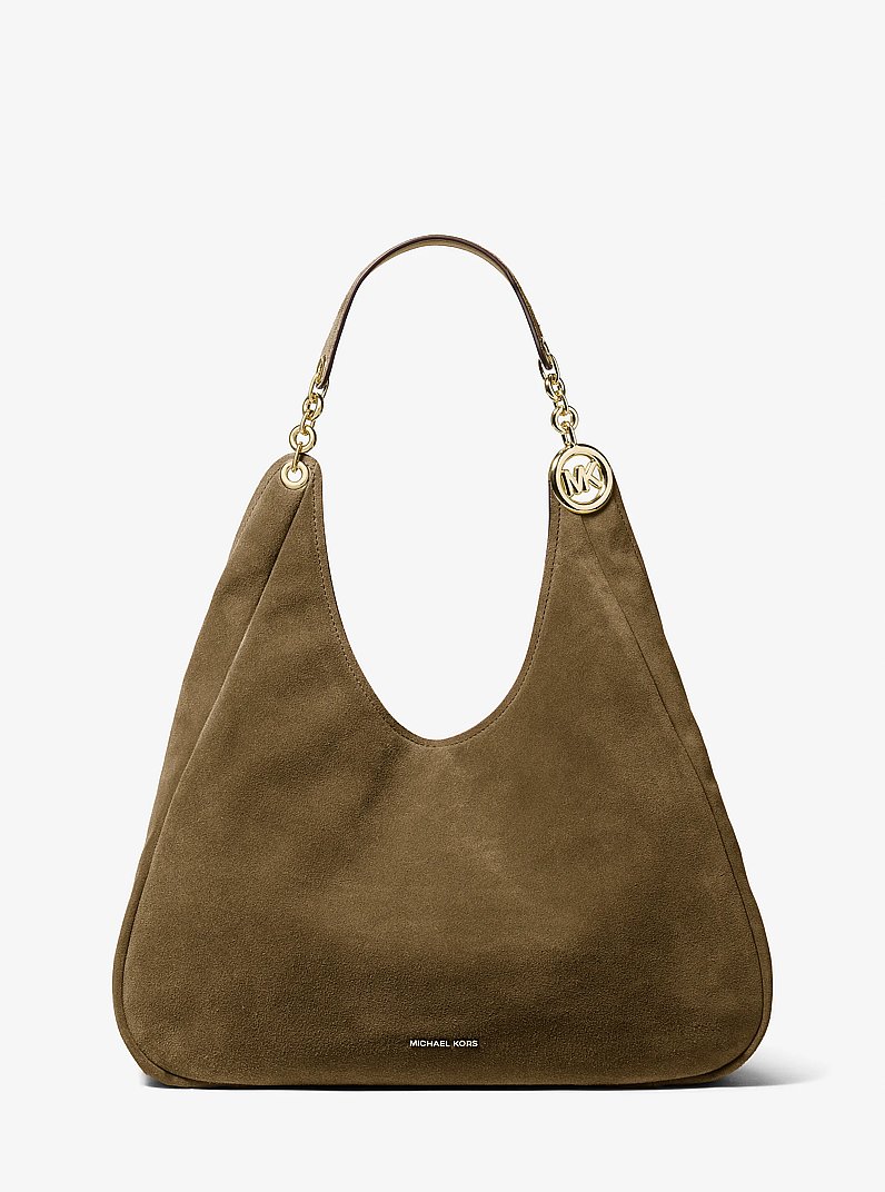 Ellie Large Suede Shoulder Bag in LODEN | Michael Kors