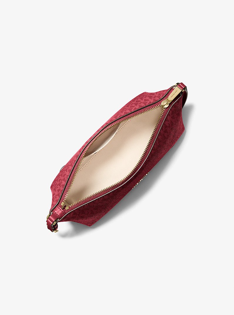 Laila Small Signature Logo Satchel in DEEP RED | Michael Kors