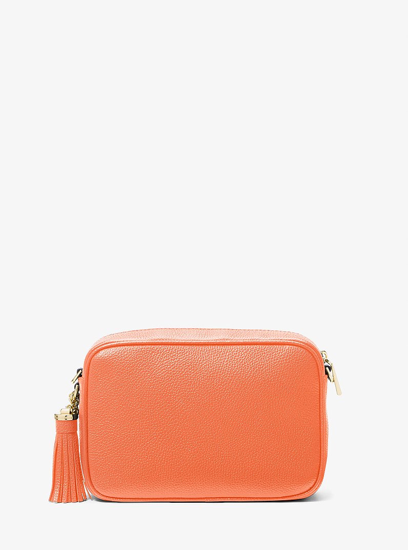 Jet Set Medium Pebbled Leather Crossbody Bag in APRICOT | Michael Kors