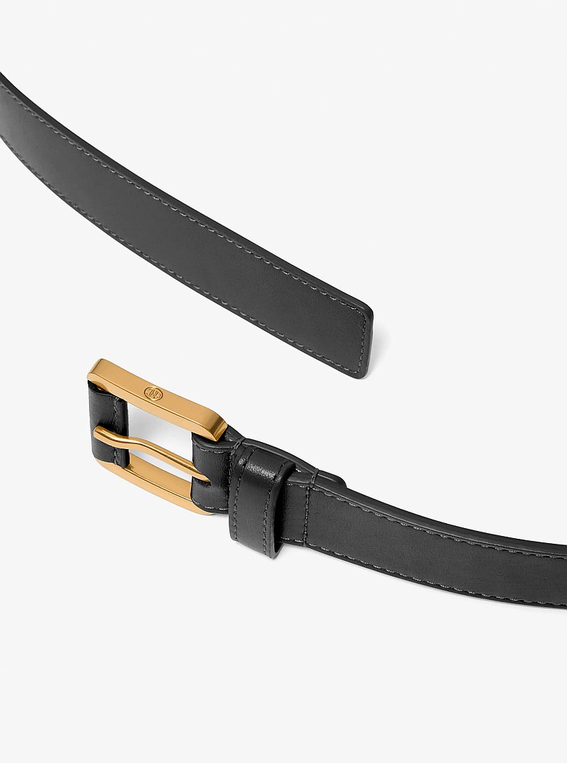 Jodi Leather Trouser Belt in BLACK | Michael Kors