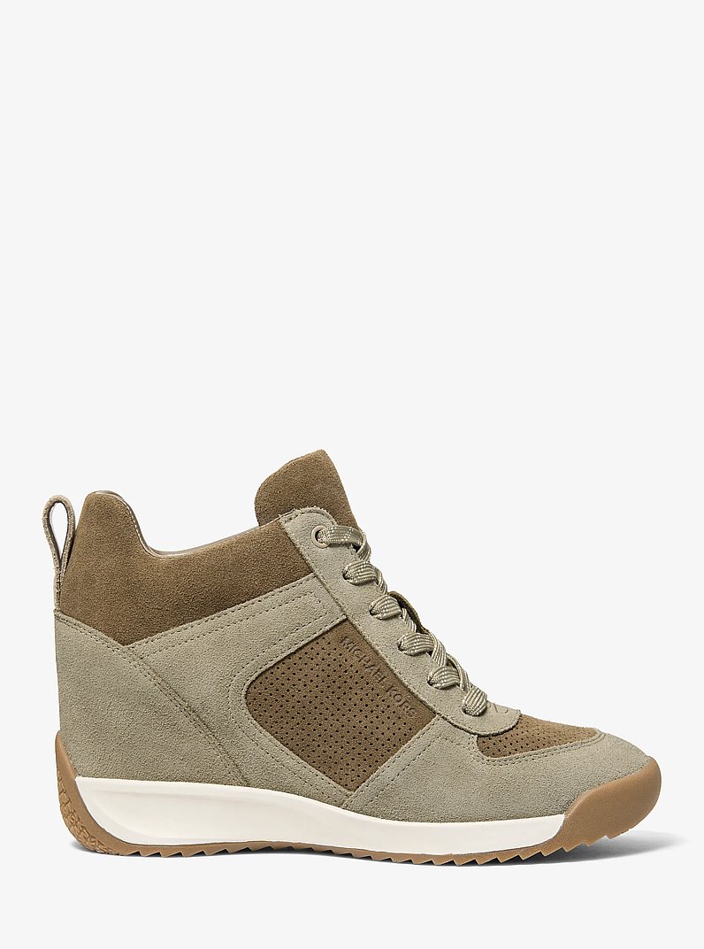 Espadrilles Nikko S2 en su&egrave;de perfor&eacute; &agrave; talon compens&eacute; in DUSTY SAGE MULTI | Michael Kors