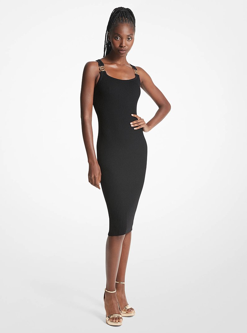 Ribbed Stretch Viscose Tank Dress in BLACK - Sale | Michael Kors [US]