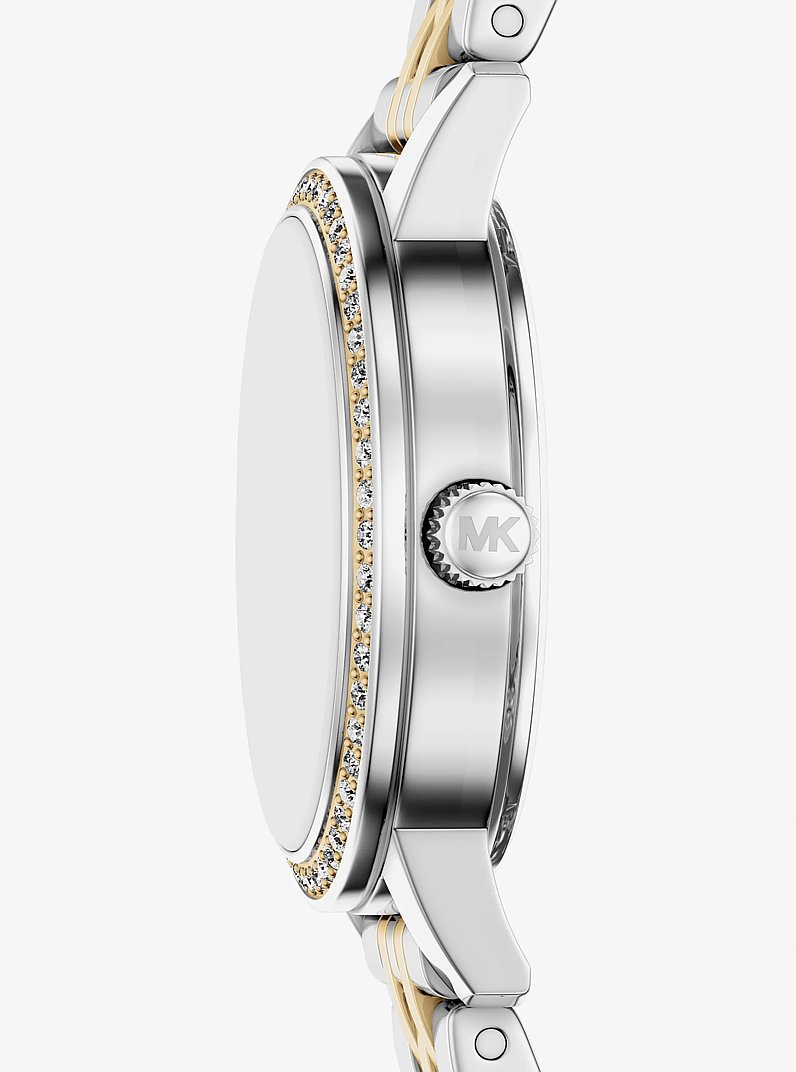 Mini Melissa Pav&eacute; Two-Tone Watch and Jewelry Set in TWO TONE | Michael Kors