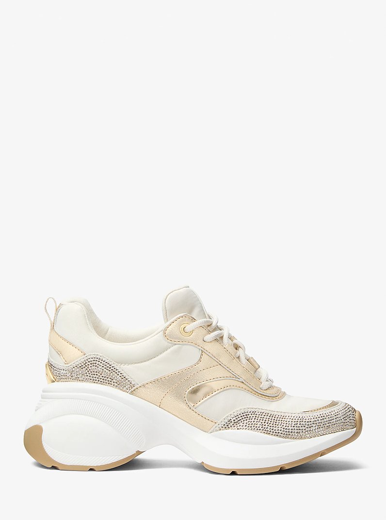 Kaia Mixed-Media Trainer in PL GOLD MULTI | Michael Kors