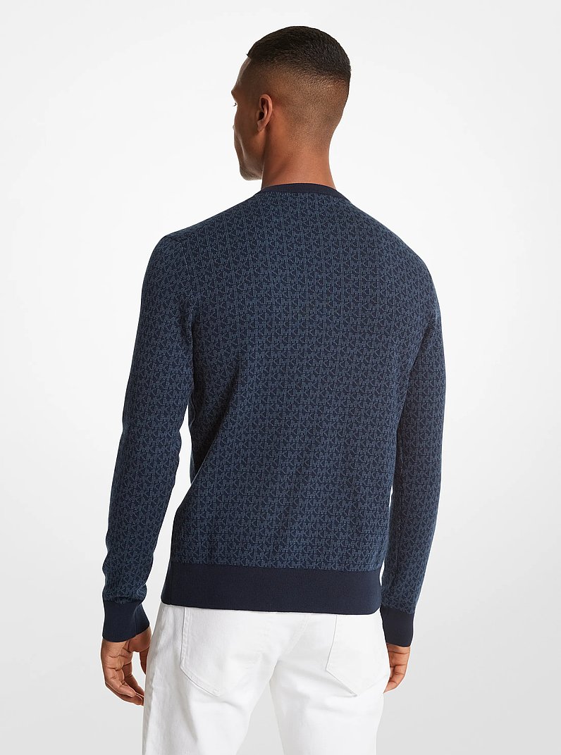 Logo Jacquard Cotton Sweater
