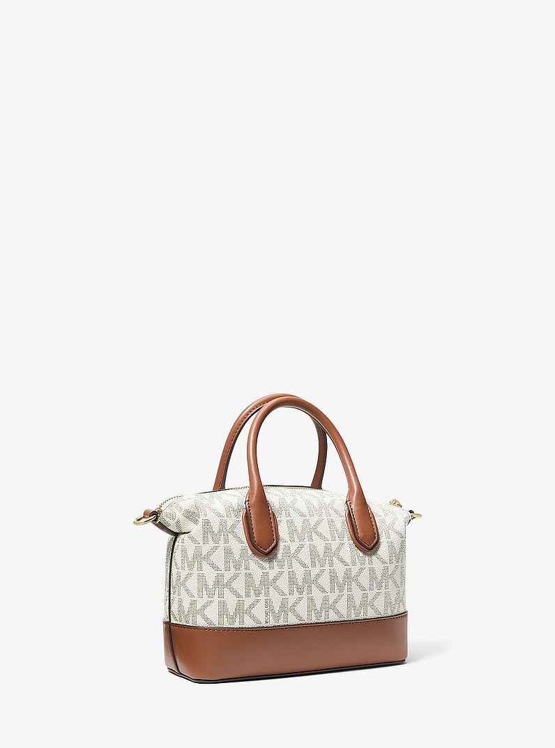 Borsa a mano Hyde piccola con stampa logo in VANIGLIA/CUOIO | Michael Kors