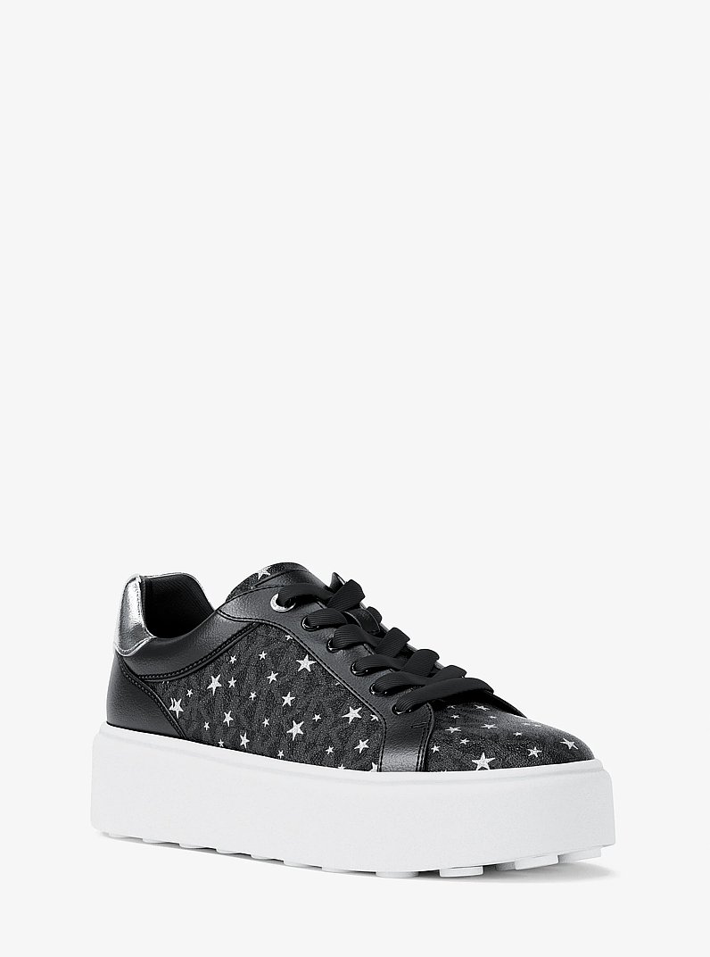 Romey Printed Signature Logo Sneaker in BLACK | Michael Kors
