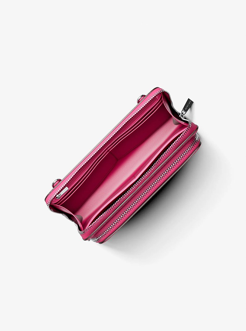 L&auml;ngliche Umh&auml;ngetasche Jet Set Large mit Signature-Logomuster in HIMBEERE | Michael Kors