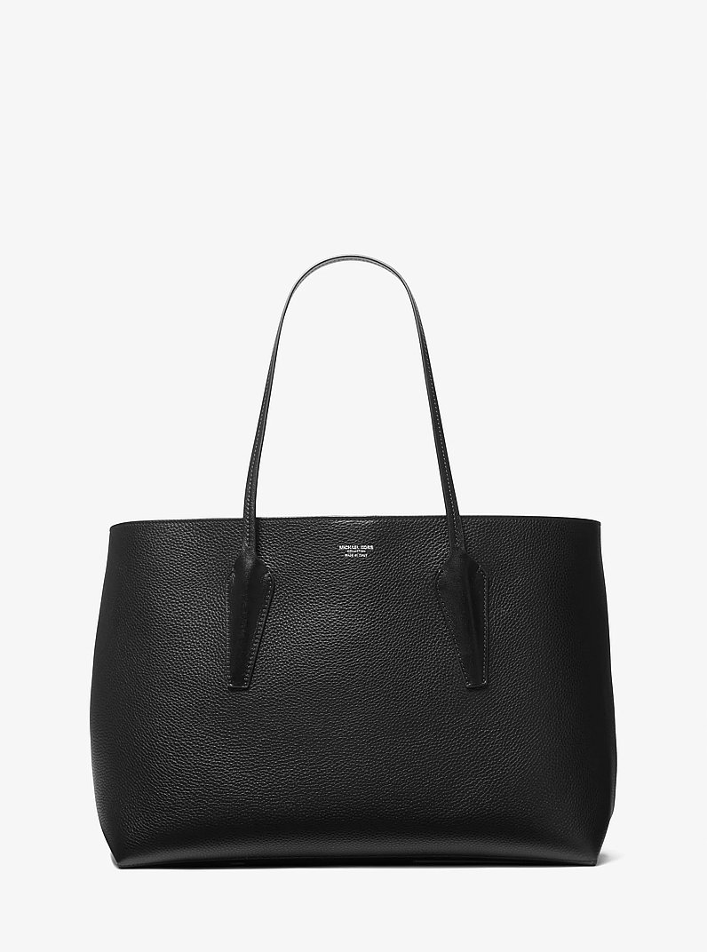 Melrose Leather Tote Bag in BLACK | Michael Kors