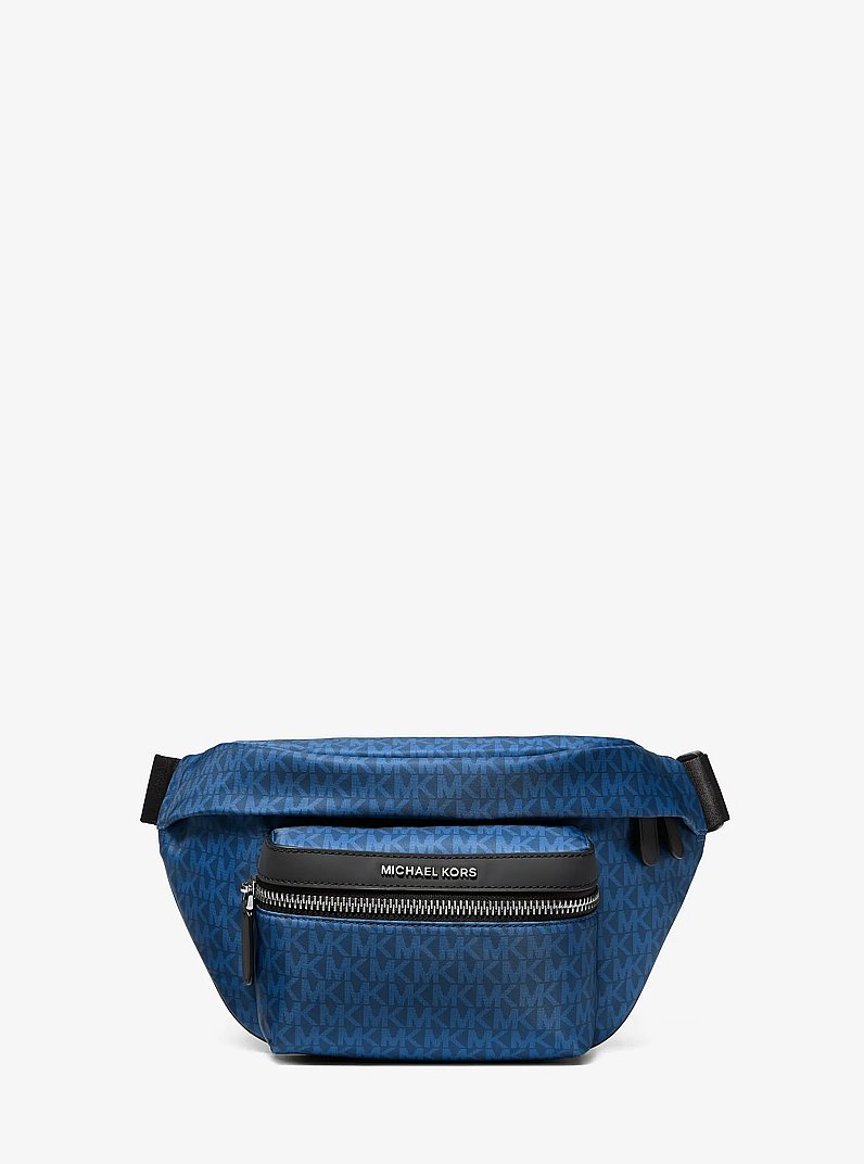 Sac ceinture tiss&eacute; &agrave; imprim&eacute; logo Signature in BLEU RIVI&Egrave;RE | Michael Kors