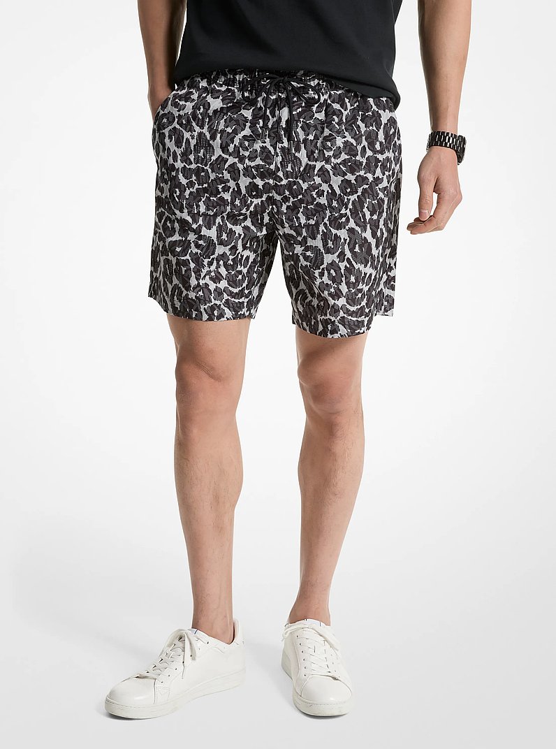 Short &agrave; logo motif l&eacute;opard