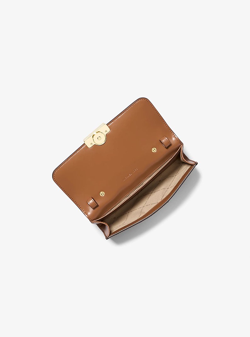 Tribeca Large Signature Logo Convertible Crossbody Bag in BRN/ACORN | Michael Kors