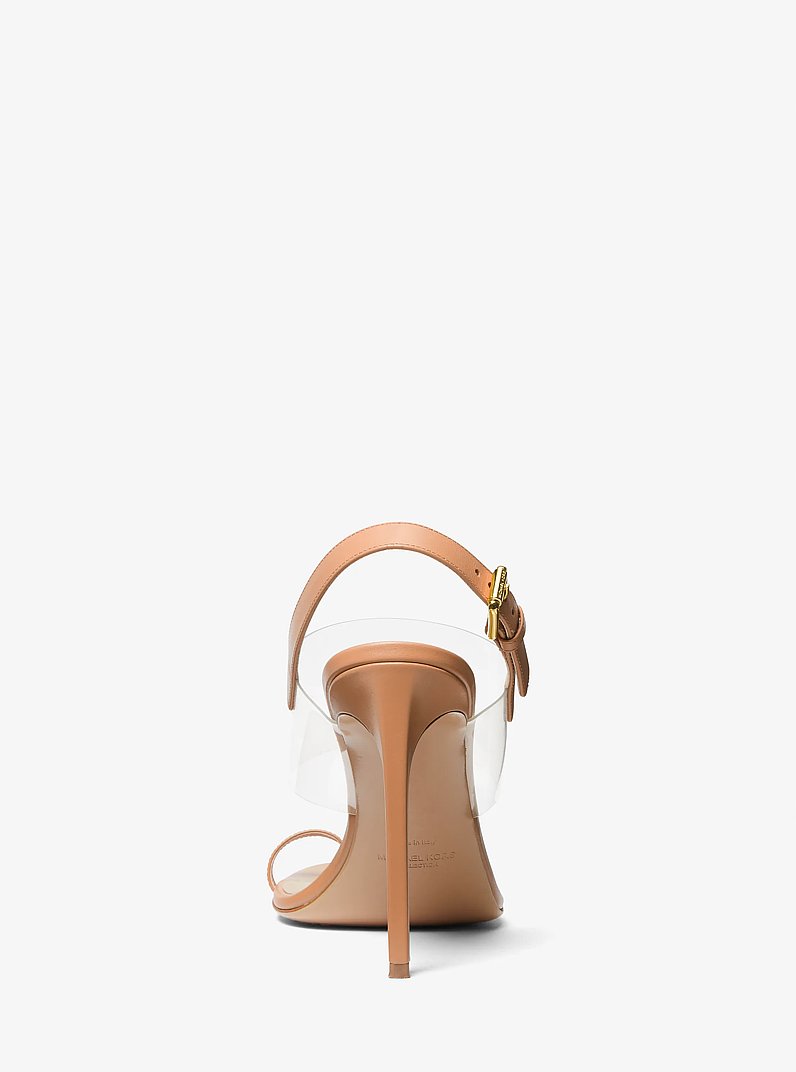 Catherine Leather and Vinyl Sandal in SUNTAN | Michael Kors