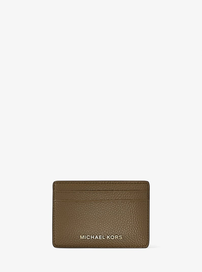 Kartenetui aus gekrispeltem Leder in LODEN | Michael Kors