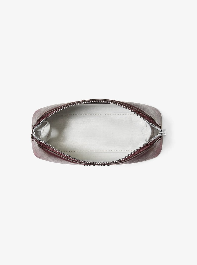 Reistasje Jet Set met metallic kenmerkend logo, klein in WIJNROOD | Michael Kors