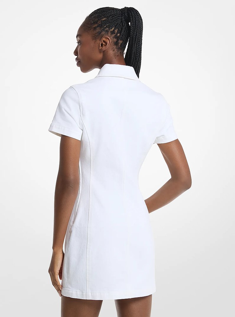 Carson Denim Mini Dress in OPTIC WHITE | Michael Kors