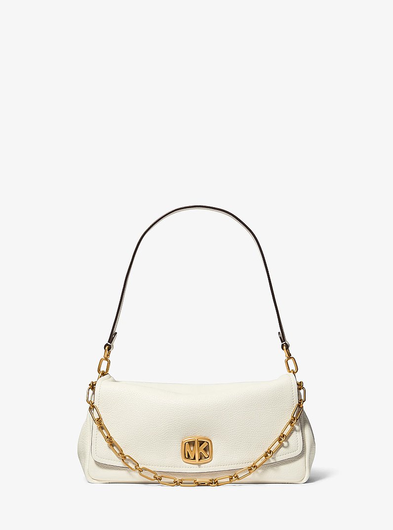 Bryant Large Textured Leather Convertible Shoulder Bag in EGGSHELL | Michael Kors