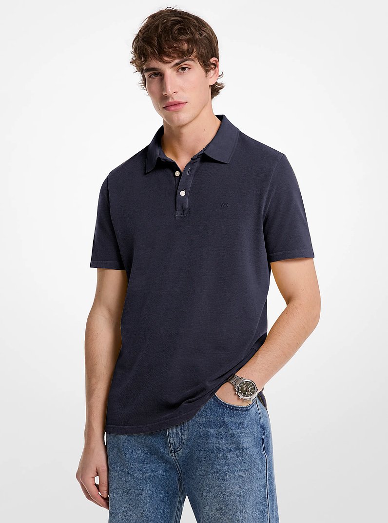 Polo en piqu&eacute; de coton in MINUIT | Michael Kors